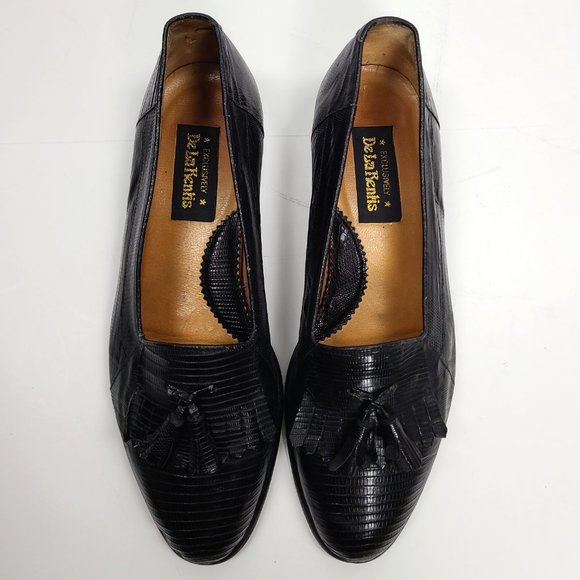 De La Rentis Men\'s Genuine Lizard Skin Loafers main image 5